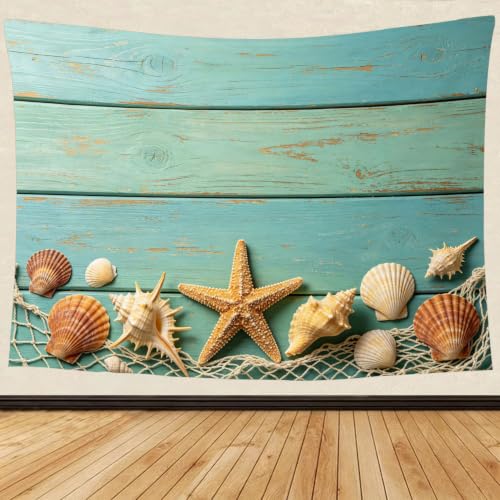 Tenture murale coquille d'étoile de mer pour créer une ambiance bord de mer au salon