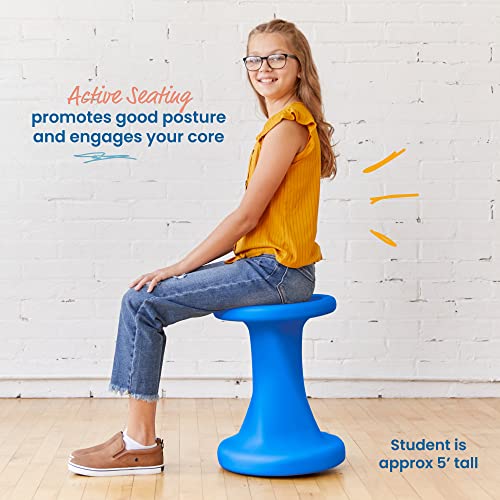 Image of ECR4Kids Twist Active Wobble Stool, 18in Seat Height, Classroom Furniture, Blue