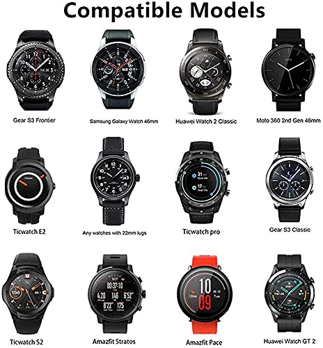 Shieranlee 22 mm riem compatibel met HUAWEI Watch3 riem, zachte siliconen band voor HUAWEI Watch3 pro riem, Vantage M/M2… - Afbeelding 3