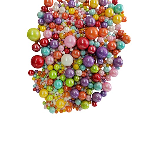 Image of Edible Multicolor Sugar Pearls Candy Sprinkles 120G / 4.23Ounce Baking Cake Sprinkles Cupcake and Cake Topper Cookie Decorations Wedding Party Valentines Halloween Christmas Supplies