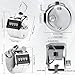 Othmro 2Pcs Metal Hand Tally Counter Clicker, Counter Clicker with Metal Finger Ring, 4 Digital Click Counter for Sport, Row, Golf, Lab and Knitting with Nylon Lanyard, Silver
