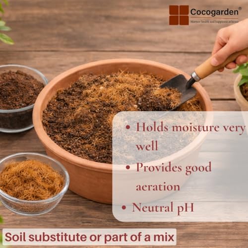 Image of Cocogarden Coconut Coir Fibre Mulch for Plants 500g | Natural Organic Coco Fiber for Moisture Retention, Bird Nesting & Home Decor