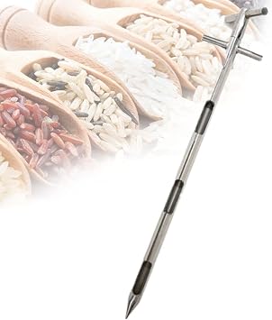 Powder Sampler,Stainless Steel Solid Sampler with 32MM1000mm Window Closed 3 Slots Detachable Parts,Grain Probe for Grain Granular Solid Chemicals