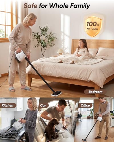 Image of Saker EverSteam Instant-Heat Steam Cleaner for Home,15s Heat-up Handheld Steam Cleaner with Mop Attachment&Fiber Cloths,Portable Continuous Refill Steamer for Cleaning of Floor, Car and Kitchen