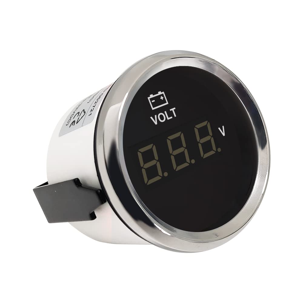 ELING Voltmetro digitale Voltmetro 8-32V 52mm(2") Con retroilluminazione 12V 24V per Auto RV Limousine