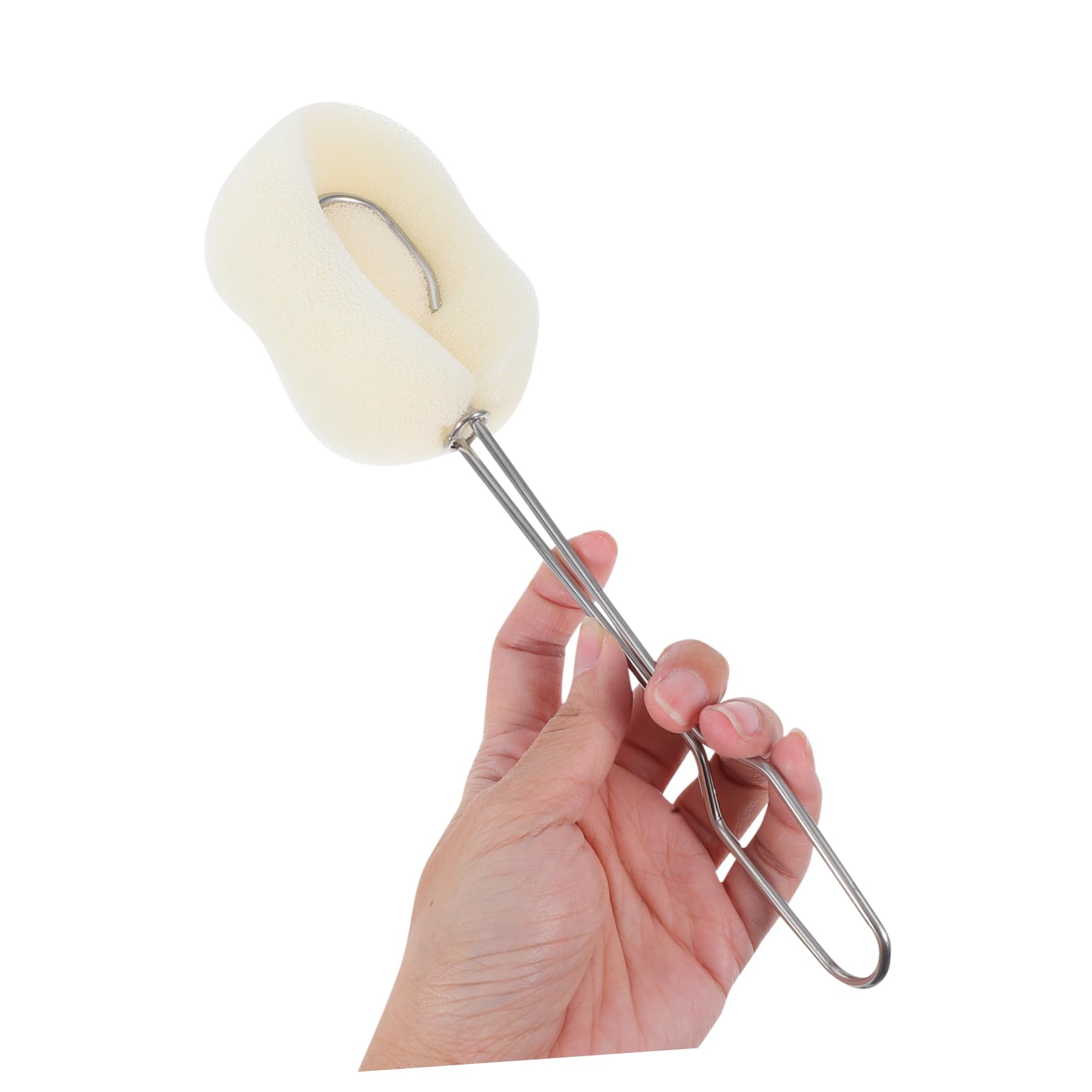Homoyoyo Lot de 2 Goupillons pour Biberons et Gobelets, Manche en Acier Inoxydable, Tête Souple en Pu, Cuisine