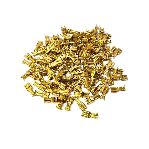 Image of Push lock type RR5 Thimble connector for 12volt battery for all professionals, household and DIY, Brass lug colour- white /yellow(pack of 100pcs)