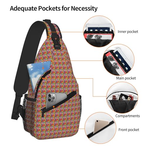 Sac à dos à bandoulière anti-fatigue imprimé crème glacée colorée
