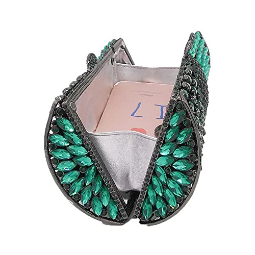 Image of Boutique De FGG Mini Sparkly Crystal Clutch Purse for Women,Evening Bags with Spikes,Wedding Party Rhinestone Clutch Handbag