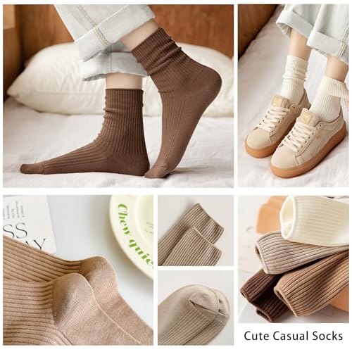 Womens Crew Socks Cotton Cute Long Casual Socks for Women 6 Pack2