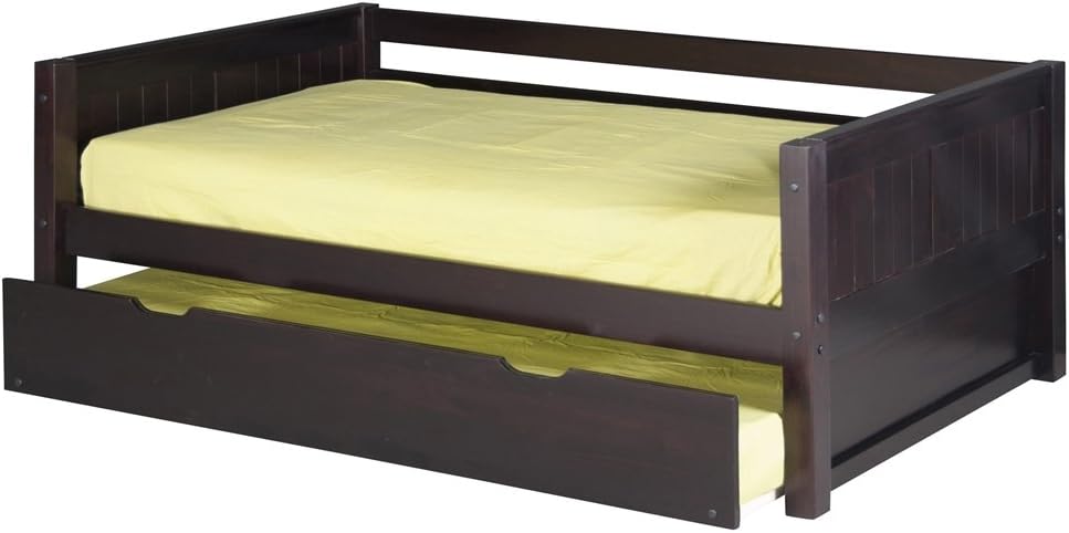 Camaflexi Panel Style Solid Wood Day Bed, Twin, Cappuccino