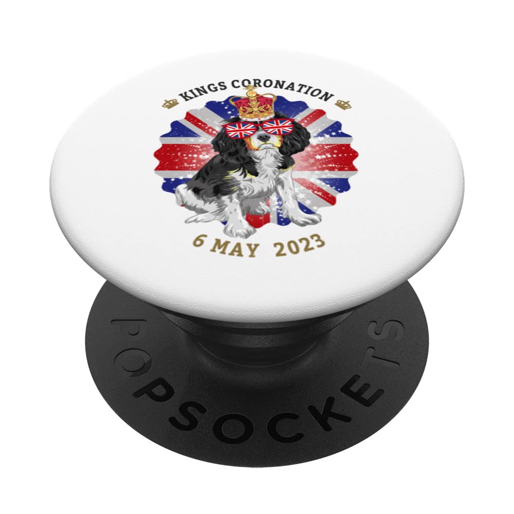Kings Coronation Costume Idea For Kids & Union Jack Flag PopSockets Swappable PopGrip, Black