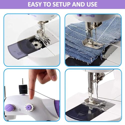 Image of Electric Sewing Machine With Table Set, Mini Silai Machine For Home Tailoring, Stitching Machine With Foot Pedal, Adapter And Fully Loaded Sewing Kit (2026 Model)