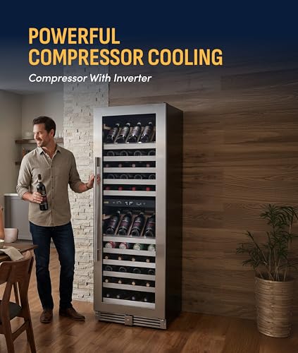 Image of NewAir ESTATE Wine Fridge Dual Zone 160 Bottle Capacity, Premium 24 inch Refrigerator with Display Shelves for Wines, Professional Built-in /Freestanding Wine Cellars in Seamless Stainless Steel