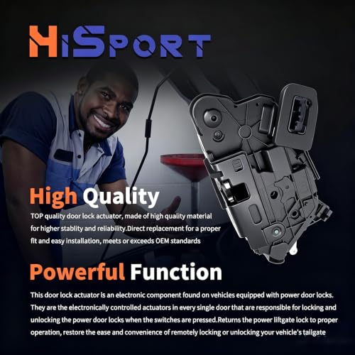 Image of HiSport Front Left Door Lock Actuator Motor 5K1837015E 6RD837015A Power Door Latch Compatible with VW Beetle GTI Golf Jetta Passat