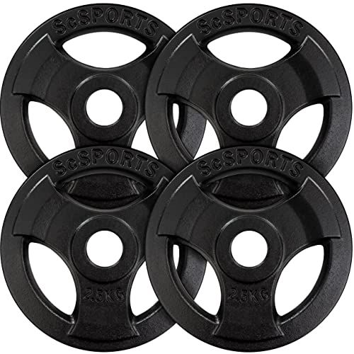 ScSPORTS® Hantelscheiben - 10/20 kg Set, 30mm Bohrung, Tri-Grip,...