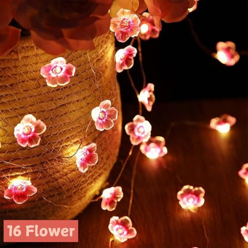 Image of 3 -Meter Waterproof Copper Wire Tulip Flower Fairy Lights, USB-Powered with 30 Warm White LEDs for Diwali, Christmas, Valentine's Day, and Decorations (Warm White Colour) Brand