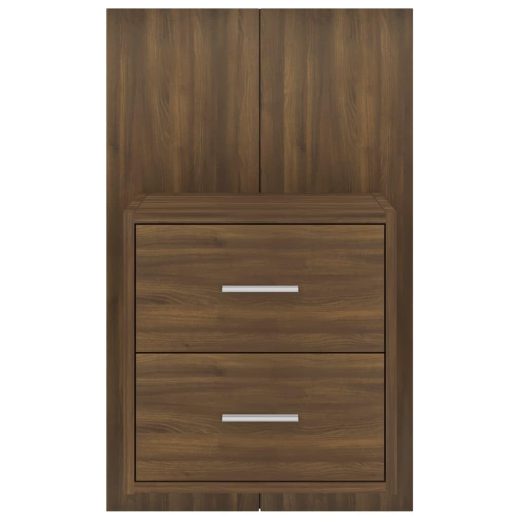 Comodino a Muro Rovere Marrone in Legno Multistrato per Soggiorno e Camera da Letto, Mobile Sospeso con Design Moderno e Facile da Pulire, Ideale per Ottimizzare Spazio