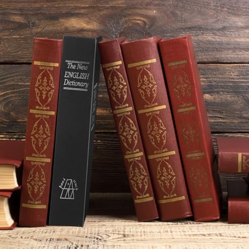 Buchtresor mit Zahlenschloss - Buchsafe Tresor für Zuhause Geheimversteck versteckter Heimtresor für Bücherregal Geldkassette Zahlenschloss zum Aufbewahren von Schlüsseln Dokumenten Schmuck (schwarz)