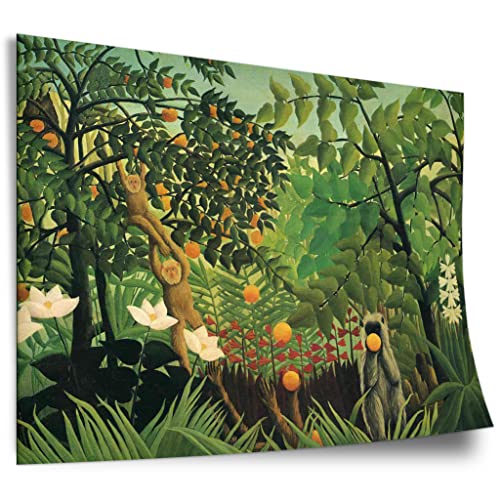 Printistico Poster Henri Rousseau: Paysage exotique, Impression d'art non encadrée, Murale - A4, A3, A2, A1, A0, XXL - Salon, Chambre, Cuisine, Décoration