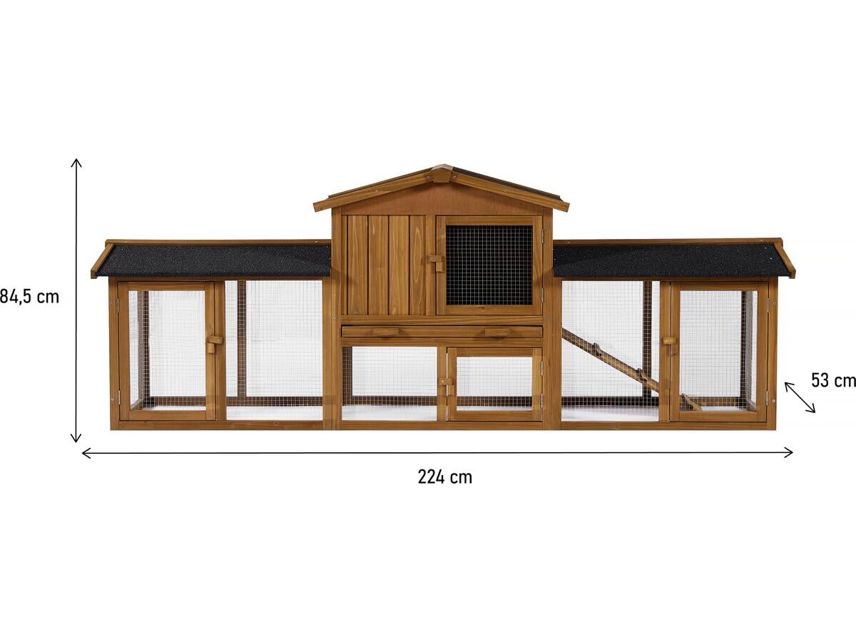 Hasenstall aus Holz Galina 2 Türen- Braun