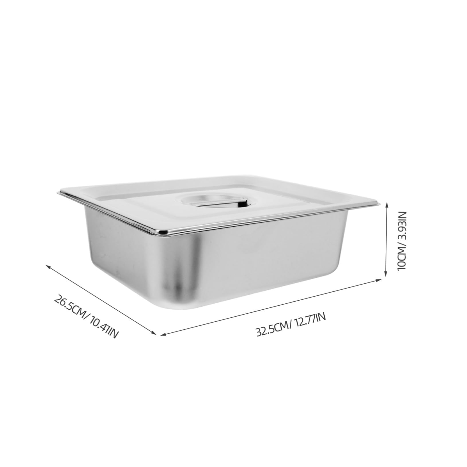 CONGARTENO 1/2 Size Ice Serving Bowl Stainless Steel Steam Pan Lid Restaurant Catering Pans Buffet Trays