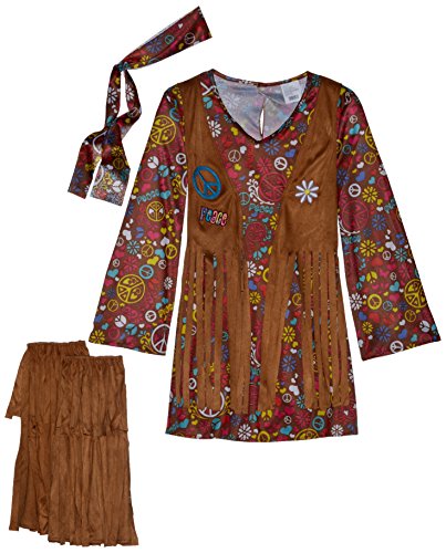Fun World Peace & Love Hippie Costume, Medium 8 - 10, Multicolor