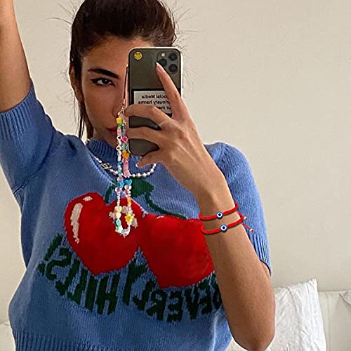 CASDAN Evil Eye Bracelets for Women Red Knot String Hamsa Kabbalah Protection Good Luck Ojo Bracelet Adjustable Friendship Bracelets Set Family2