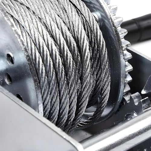 Image of 800LB Hand Winch Crank Gear Winch & Cable Heavy Duty Hook Boat Trailer Winch Steel Cable for ATV UTV Trailer Truck Boat | Multicolor
