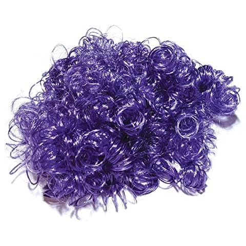 Linpeng Crafts, Curly, Making Supplies, Clown 2oz, Purple Doll Hair Cover