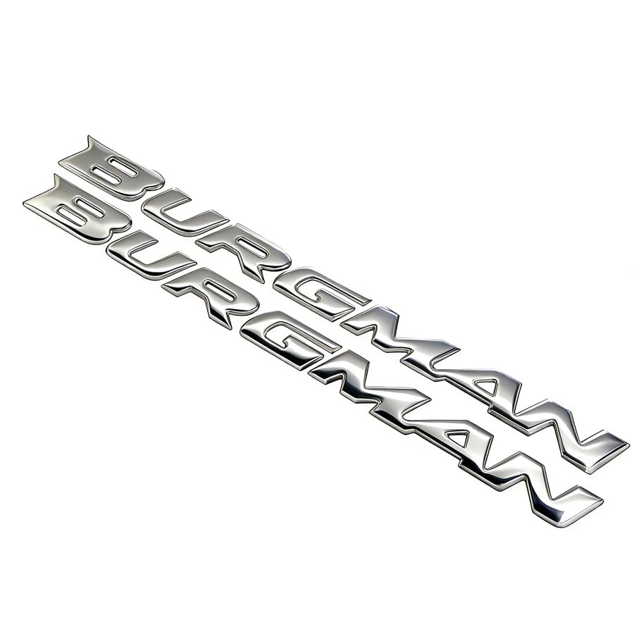 1 Paire d'autocollants réfléchissants 3D chromés pour emblème de Moto et Scooter pour Suzuki Burgman AN125 AN200 AN400 AN650