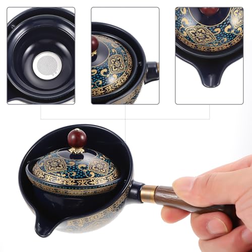 Tetera resistente al calor apilable y tazas compactas para juego de té Kung Fu viajero 4