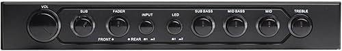 Miniatura 6 de Autotek ATEQ709 Ecualizador de audio de 4 bandas con crossover integrado de 2 vías, 9 voltios, 1/2 DIN, ecualizador de reamplificador con cruce