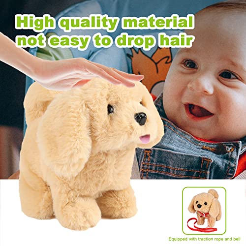 Image of Plush Toy Puppy,Electronic Interactive Pet Dog - Walking, Barking, Tail Wagging, Stretching Companion Animal for Kids(Golden Dog)