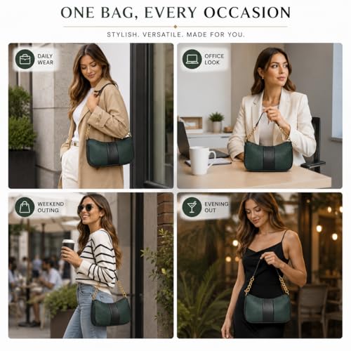 Image of Colorblocked Shoulder Bag for Women with Adjustable & Detachable Sling Strap | Stylish Crossbody & Shoulder Purse | Lightweight Daily Use Handbag for Office, Travel & Casual