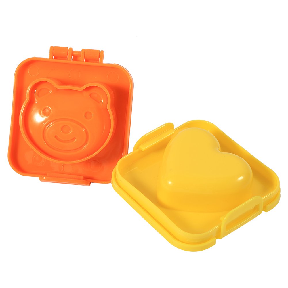 6PCS Cartoon Cute Boil Egg, PP Plastic Cute Cartoon Eggs DIY Chocolate Cakes Fish Car Heart Shape Egg Sushi Rice for Eggs, Chocolate, Cake