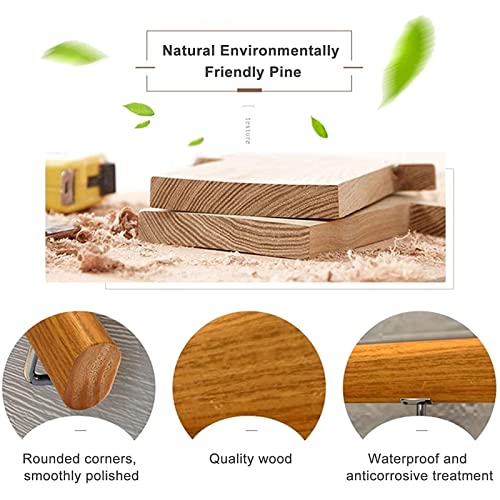 Rampe d'escalier en bois naturel avec support mural de sécurité - 8