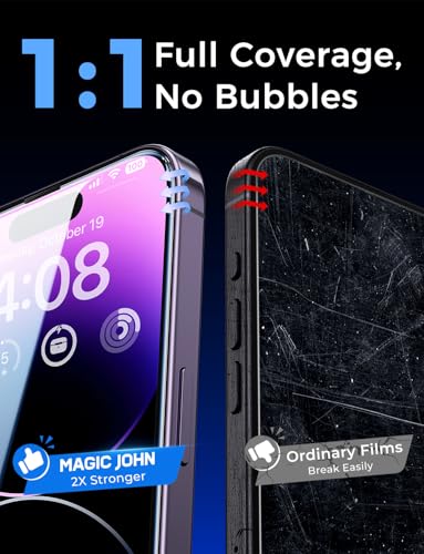 MAGIC JOHN 2 Pack for iPhone 14 Pro Max 6.7 inch Tempered Glass Screen Protector, Auto Dust-Elimination Installation, Bubble Free, Dynamic Island Compatible, HD Clear, Easy Installation - image 7