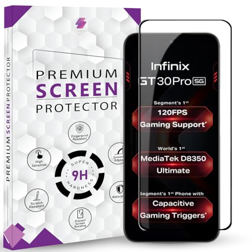 Image of Premium Tempered Glass Screen Protector Guard For infinix GT 30 Pro 5G (6.78 Inch, Pack of 1) | Edge to Edge Coverage With Easy to installation kit
