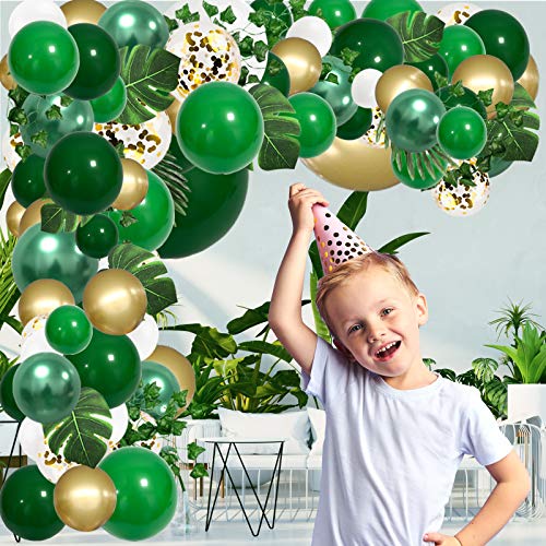 Rubfac SERONLINE20200327 152Pcs Jungle Party Balloons Garland Arch Kit Green Gold Balloon Arch Tropical Theme Party Decorations thumb #4