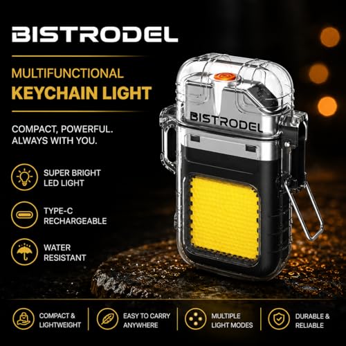 Image of Waterproof Plasma Arc Lighter with LED Flashlight | USB Rechargeable Windproof Flameless Lighter | Transparent Mini Torch for Camping, Hiking, Travel & Emergency
