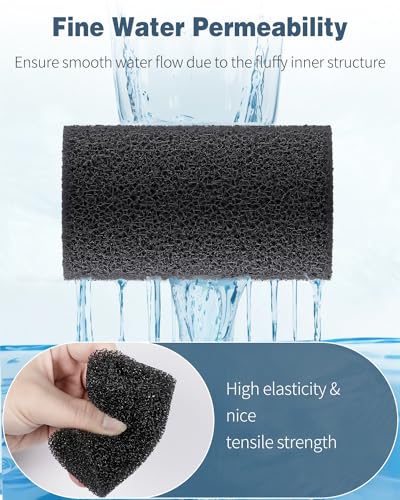 Image of Pawfly 6 Pack Pre-Filter Sponge, Aquarium Filter Sponge 0.8 inch Intake Sponge Foam Roll for Small Fish Shrimp Fry Fish Tank Covers Accessories