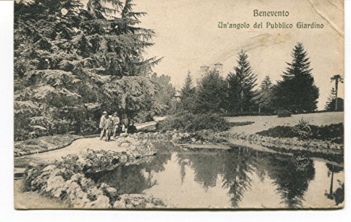 Primi '900 Benevento Un'Angolo del Pubblico Giardino FP B/N VG ANIM Cartolina Postale