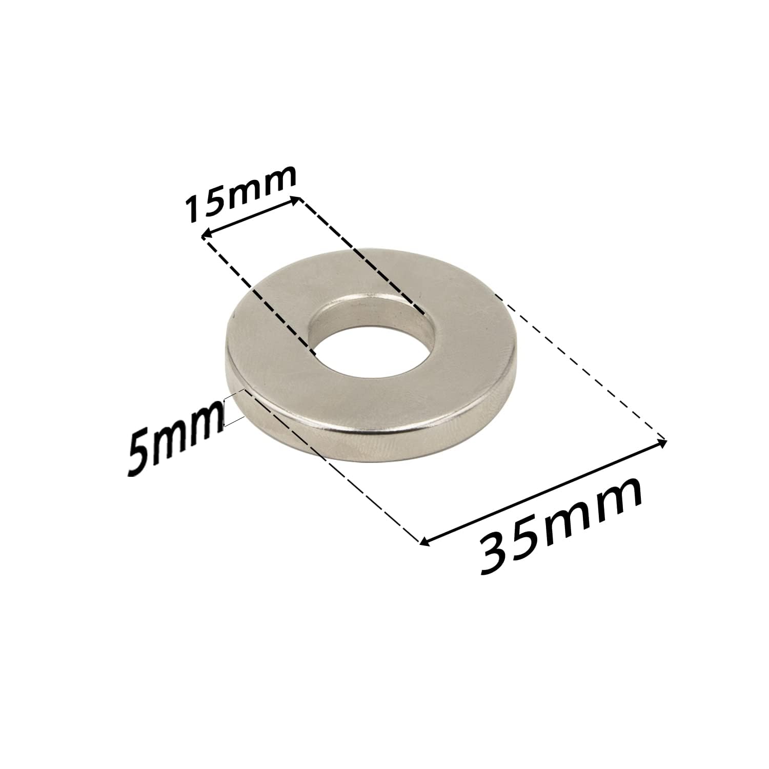 Produktbild von Realth 2 Stück Neodym-Ringmagnete 35x15x5 Mm – Starke Haftkraft, Axiale Magnetisierung, Für Wissenschaft, Werkstatt & DIY
