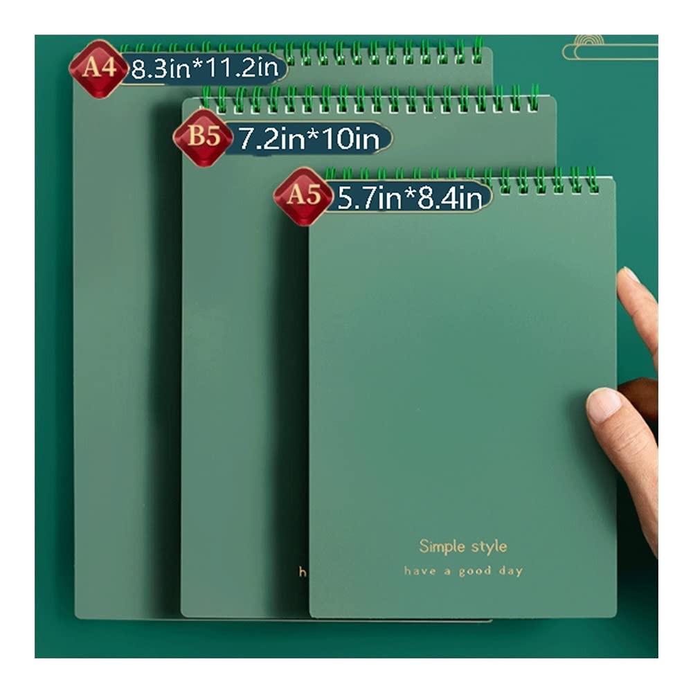 Cahier Notebook, journal de bobine à 4 pack, couverture souple en papier épais de qualité supérieure, 80 feuilles adaptées à l'enregistrement quotidiennement, inspiration et plans bureau de l'école