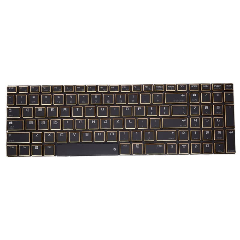 Laptop Without Backlit Mechanical Keyboard for 한성컴퓨터 for Hansung TFG7175T English US Black Without Frame New-Gold Edge