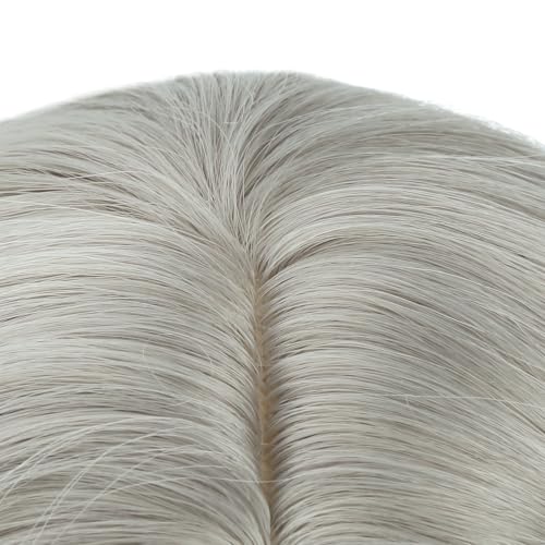 Image of PATTNIUM Kids Girls Gray Wig Old Lady Gray Grandma Wig for Kids Short Curly Wavy Grey Child Wigs Heat Resistant Synthetic Wigs