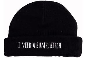 Two-Faced Embroidered Acrylic Warm Bump Cap Beanie Hat for Men & Women