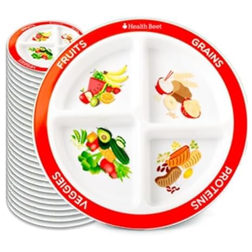 Health Beet MyPlate Portion Control Plate, 4 Divided Sections