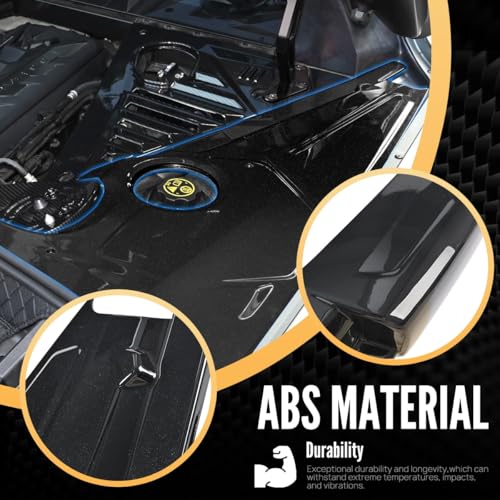 Image of Gloss Black Engine Compartment Surround Overlay,Carbon Fiber Pattern Engine Bay Panel Cover Trim Side Panel Center Strut Cover for Corvette C8 Stingray Z51 2020+ for C8 Z06 /E-Ray 2023+